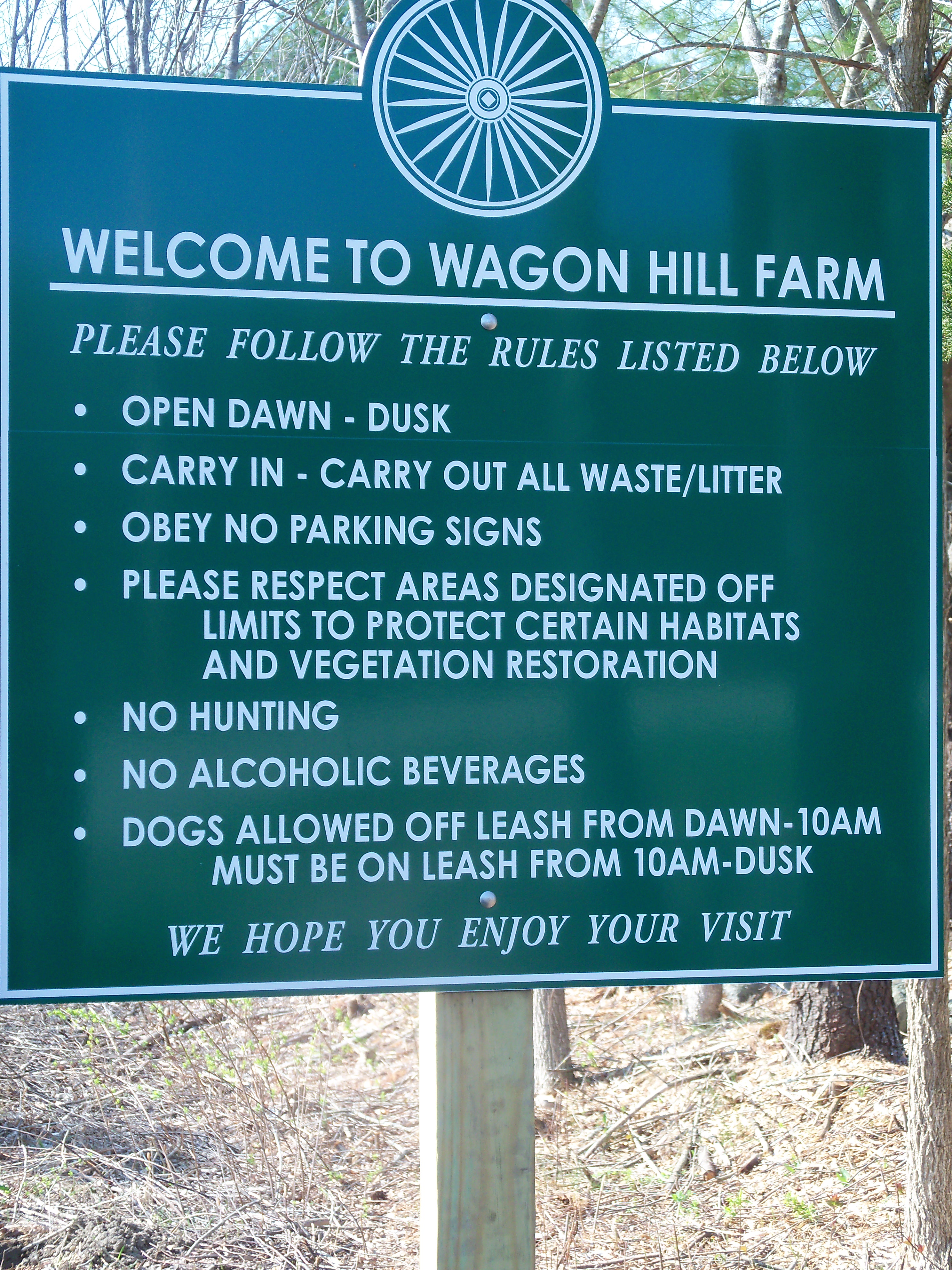 Wagon Hill Farm Rules Sign Wagon Hill Community Garden